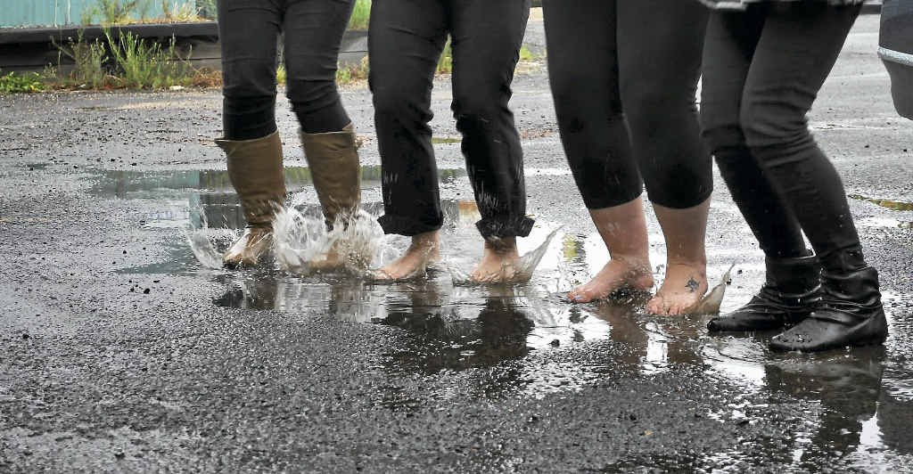 The wet weather is causing a splash around town. The wet weather is causing a splash around town.